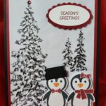 Penguin seasons greetings christmas handmade