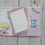 Wish Big, Happy Birthday, Hot Air Balloons, Pastel colors, Ribbon, Tri Fold Memory Book, Picture Frames