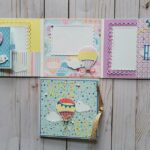 Wish Big, Happy Birthday, Hot Air Balloons, Pastel colors, Ribbon, Tri Fold Memory Keeping Book, Picture Frames, Scrapbooking