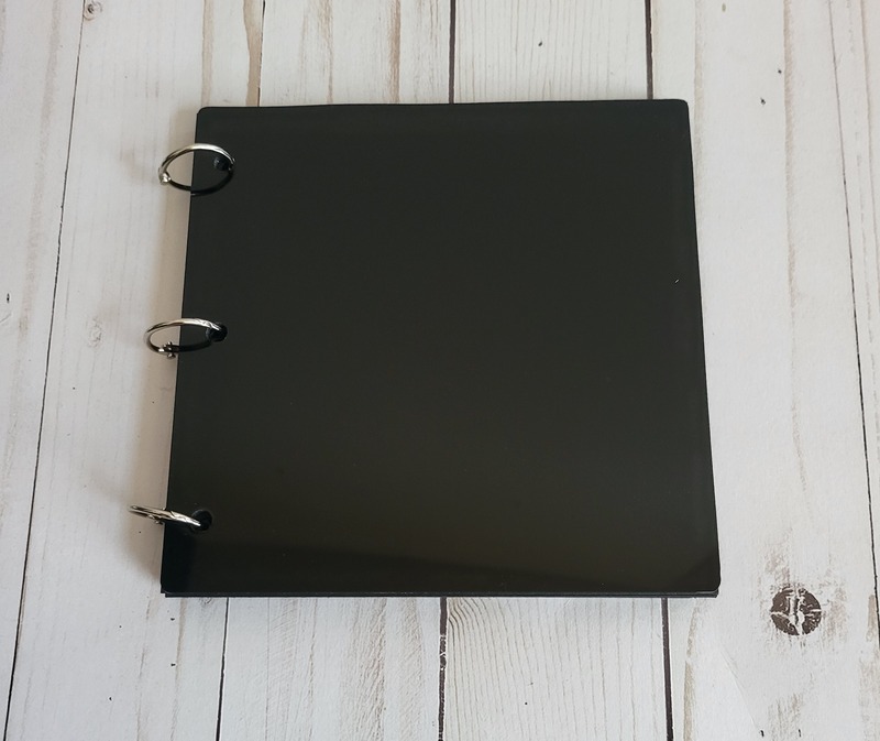 Acrylic Black 6×6 Square Memory Keeping Album with Cardstock Pages