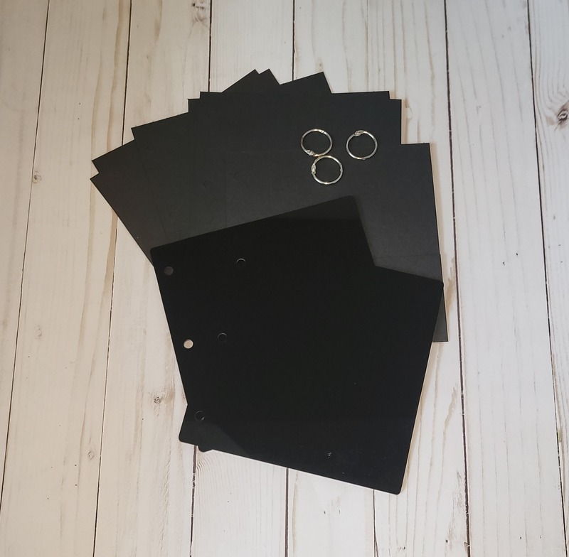 6x6 black acrylic w cardstock memory book