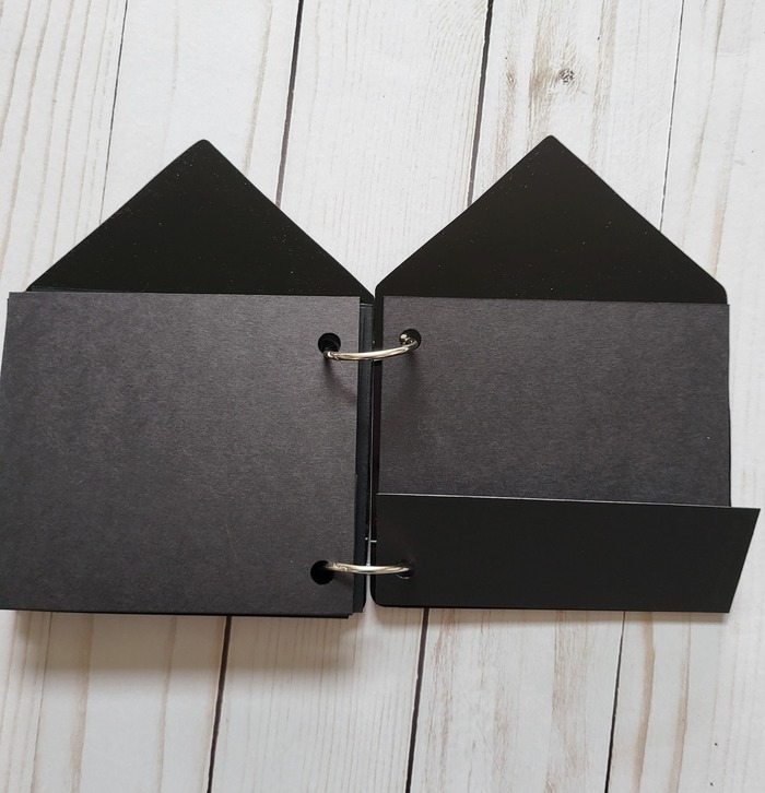 black acrylic house pocket cardstock